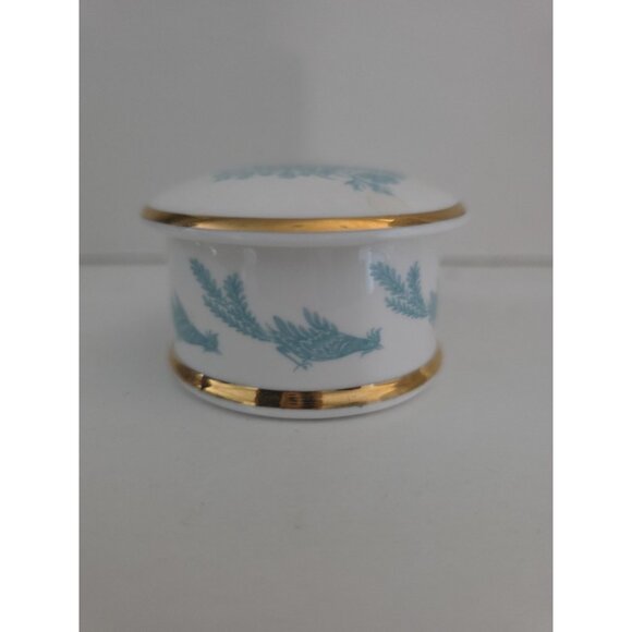 Buckingham Palace The Royal Collection 1994 Blue Gold Trim Trinket Box - Picture 3 of 6